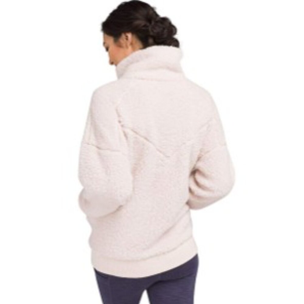 Women's PrAna Permafrost Plush Cozy Fleece Full Zip Jacket Ivory Size Small EUC - Picture 8 of 9